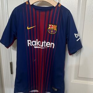 Nike Kids Blue and Maroon Soccer Jersey